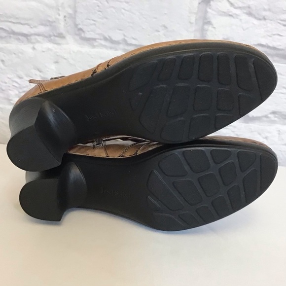 Josef Seibel 10-10.5 (41) Leather Ankle Boots Women’s Camel Color Chunky Heels - Picture 7 of 15